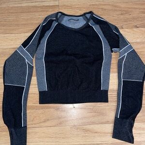 Black and Gray Long Sleeve Top
